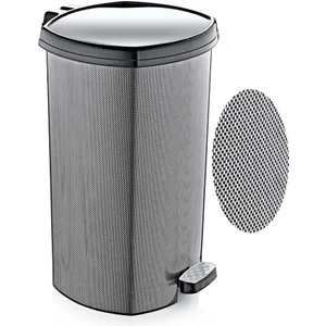 Ayak Pedallı Krom Metal Görünüm Çöp Kovası 20 Litre Büyükboy Çıkabilen Iç Kova Ø33 H:40 Geniş Hazne