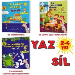 2-4 Yaş Mucit Karınca Yaz-Sil Kitaplar (Ilk Kalem, Dikkat, Matematik, Düşünme Becerileri Kitabım (Ciltli)