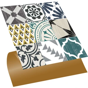 Kendinden Yapışkanlı Karma Retro Gri Desenli Pvc Karo 30x30 Cm 11 Adet 1 M2