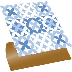 Kendinden Yapışkanlı Mavi Çiçek Desenli Pvc Karo 30x30 Cm 11 Adet 1 M2