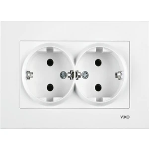 Karre Ikili Topraklı Priz Beyaz