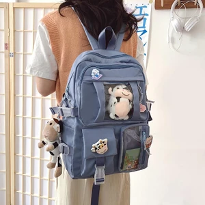 Su Geçirmez Naylon Kadın Sırt Çantası Büyük Kapasiteli Dizüstü Okul Çantası Kawaii Kadın Seyahat Çantası (Yurt Dışından)