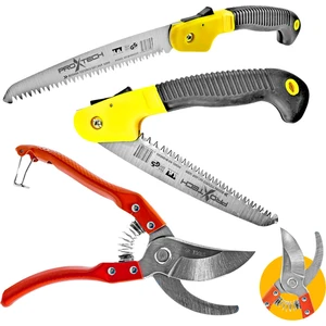 Katlanabilir Emniyetli Cep Bahçe Budama Testeresi 180 mm  dal Budama Makası  2li Set