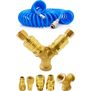 Yüksek Kalite Havalı Kompresörler Için 2'Li Dağıtıcı Ve Hava Giriş Rekorları 3/8'' 15 Metre Hortum