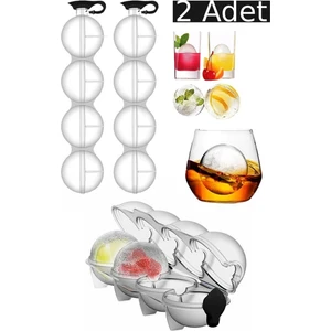 Mim Life 2 Adet Pratik 4'lü Top Buz Kalıbı Sihirli 4'lü Küre Buz Kalıbı Sihirli Buz Kalıbı