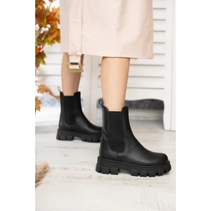 Senni Siyah Yandan Lastikli Kalın Taban Günlük Bot