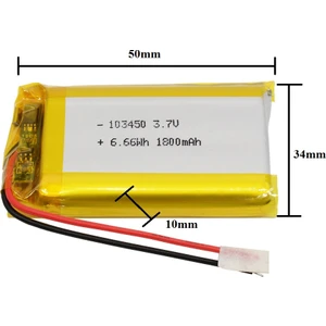 103450 3.7V 1800MAH Lityum Polimer Pil (Drone için uygun değildir)