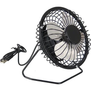 DNR Bilişim Mini USB Vantilatör, Metal USB Cooling Fan Masaüstü Sessiz Mini USB Masa Vantilatörü Siyah