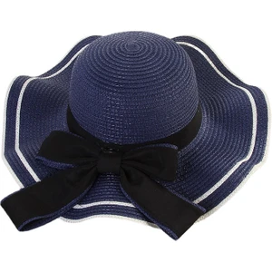 Pangolin Outdoors Yaz Fiyonklu Hasır Şapka Kadınlar Plaj Güneşlik Büyük Kenarlı Şapka   (Yurt Dışından)