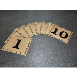 Kapı Numaraları No 1 Den 10 A 10X12 cm Yapışkanlı Metalik  Altınsarı  Üzeri Siyah Baskı