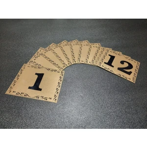 Kapı Numaraları No 1 Den 12 A 10X12 cm Yapışkanlı Metalik  Altınsarı  Üzeri Siyah Baskı