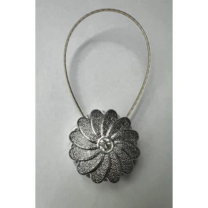 Nivemeshome Taşlı Gümüş Perde Tokası