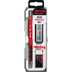 Tikky Okul Seti 0.5 mm Kırmızı Versatil Kalem + Silgi + Uç