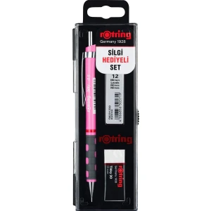 Tikky Okul Seti 0.5 mm Neon Pembe Versatil Kalem + Silgi + Uç