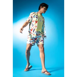 Desenli Kısa Boy Deniz Şortu X2952AZ22HS