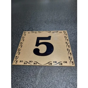 Kapı Numaraları No 5  10X12 cm Yapışkanlı Metalik  Altınsarı  Üzeri Siyah Baskı