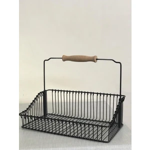 Siyah Mutfak Banyo Sepeti Çok Amaçlı Sept Ferforje Metal Fintorp Model 20*30