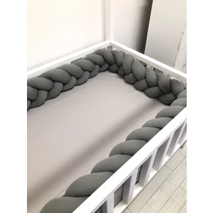 Guldesıgnstore 3 Lü Model Örgü Koruma Koyu Gri 580 cm (120 x 200 Beşik Kapısız Model )