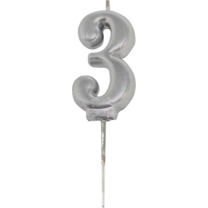 Parti Adresi Rakam Mum Gümüş No:3