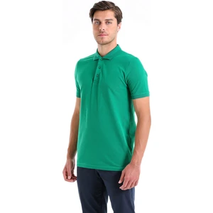Erkek Yeşil Regular Fit %100 Pamuk Polo Yaka Tişört
