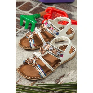 Cindy Anatomik Fashion Taşlı Çocuk Sandalet