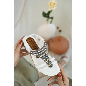 Rebeca Anatomik Fashion Taşlı Günlük Kadın Sandalet