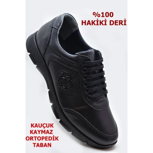 TAB405 Tam Ortopedik Kauçuk Kaymaz Taban Hakiki Deri Kışlık Erkek Ayakkabı
