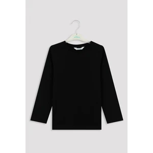 Siyah Unisex Uzun Kollu Bisiklet Yaka Bluz