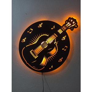 Gitar LED Işıklı Duvar Tablosu