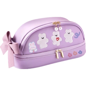 Çift Katlı Kalem Çantası Minimalist Kırtasiye Kutusu   (Yurt Dışından)