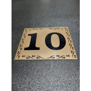 Kapı Numaraları No 10  10X12 cm Yapışkanlı Metalik  Altınsarı  Üzeri Siyah Baskı