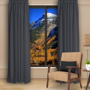 DECOPERDE Blackout (Karartma) Fon Perde-Güneşlik Pilesiz Extraforlu Düz Dikim Koyu Gri