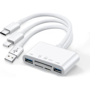 5in1 USB 3.0 Lightning Type-C To Sd-Tf Kart Okuyuculu USB Kamera Adaptörü - AL2774