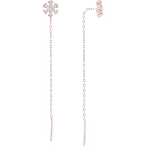 Doğan Silver Doğan Silvergümüş Kartanesi Zincirli Trend Küpe - Rose