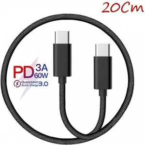 USB Type C Giriş Için 20 cm Type C To Type C 60W Süper Hızlı Şarj ve Daha Kablosu,