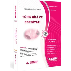Egem Eğitim Yayınları AÖF 4. Sınıf Türk Dili ve Edebiyatı Konu Anlatımlı Soru Bankası - Güz Dönemi 7. Yarıyıl