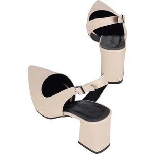 Ten Rengi Asimetrik Bantlı Stiletto Topuklu Ayakkabı - Polly