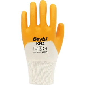 Kn2 Sarı Pamuk Nitril Iş Eldiveni 10 Beden 24 Çift