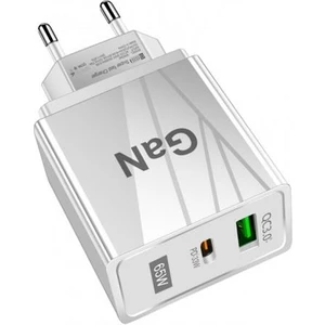 Polham 65W Gan Qc3.0 Pd Hızlı Başlığı 65W Gan Type-C + USB Şarj Adaptörü