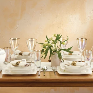 Fine Bone Estiva Gold 61 Parça 12 Kişilik Kare Yemek Takımı