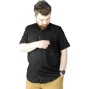 Modexl Büyük Beden Gömlek Kkol Çift Cep Kapaklı 20361 Siyah