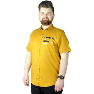Modexl Büyük Beden Gömlek Baskılı Play 22365 Hardal
