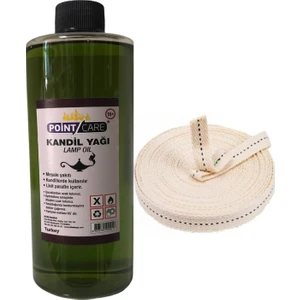Ay Magnet Yeşil Kandil Yağı Iç Mekan Gaz Lambası Yakıtı 400 ml + 1 Metre Fitil