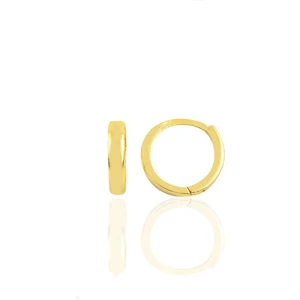 Söğütlü Silver Gümüş Altın Yaldızlı 9 mm Halka Küpe Tragus Piercing Helix Kıkırdak Küpesi