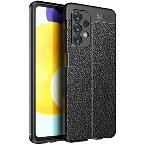 Galaxy A23 ile Uyumlu Kılıf Niss Silikon Deri Görünümlü Siyah