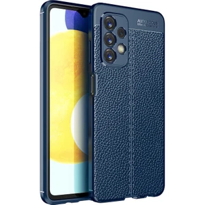 Galaxy A23 ile Uyumlu Kılıf Niss Silikon Deri Görünümlü Lacivert