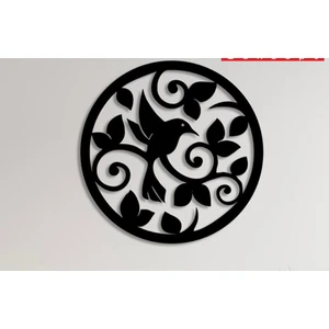 Numa Concept Çiçeklerin Arasında Uçan Kuş Mdf Duvar Dekorasyon Lazer Kesim 40x40 Cm