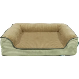 Premium Sofa Blok Sungerli Alezli Fermuarlı Yıkanabilir  Köpek Yatağı-Kahve Krem