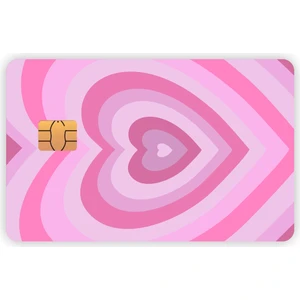 Quart Aksesuar 4 Adet Pembe Kalpli Kart Kaplama Sticker Kart Etiketi