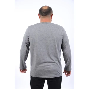 Moc Grande Mocgrande Büyük Beden Erkek Tişört Uzun Kol Bisiklet Yaka-Antrasıt